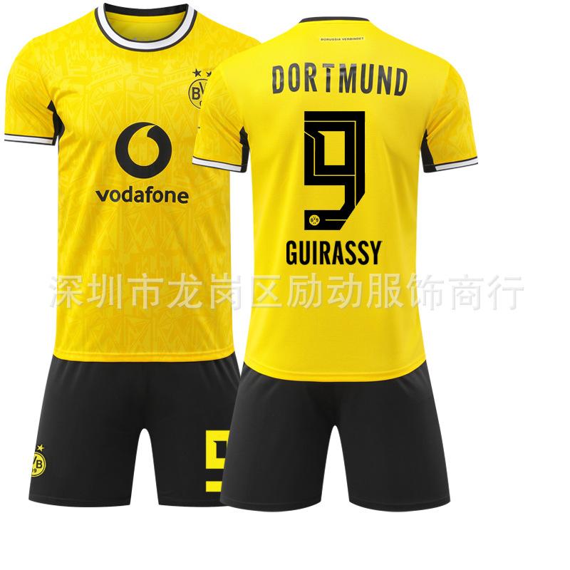2627 jersey yellow stripe No. 9 Girasi Bundesliga club Dot home Reuss football jersey set #16