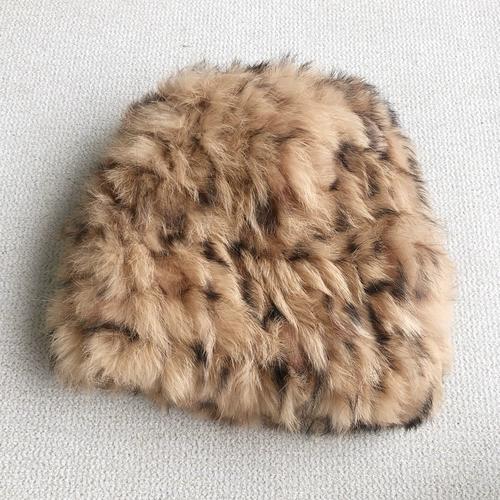 Rabbit Fur Hat Female Chuanxi White Fur Hat Fur Cold and Warm Plush Knitted Hat Cute Headgear Autumn and Winter