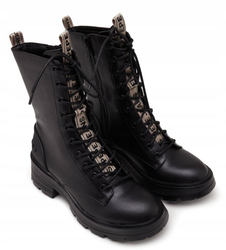 Pepe Jeans Soda Block Damskie Buty Czarne Botki Za Kostkę 38 Awe