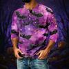 Men's Casual Halloween Print Raglan Three-Quarter Sleeve Shirt