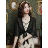 Women's Versatile Chiffon Shawl: Summer Sun Protection Mid-Sleeve Cardigan and Sleeveless Camisole Dress Set.