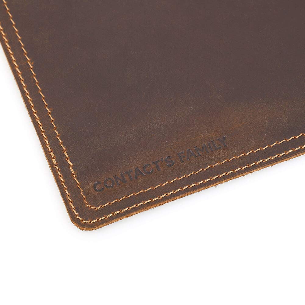 family Mouse genuine all Contact's pad, handcrafted, leather, optical, LED, laser, compatible, 0.3cm thick, cowhide, non-slip (coffee)