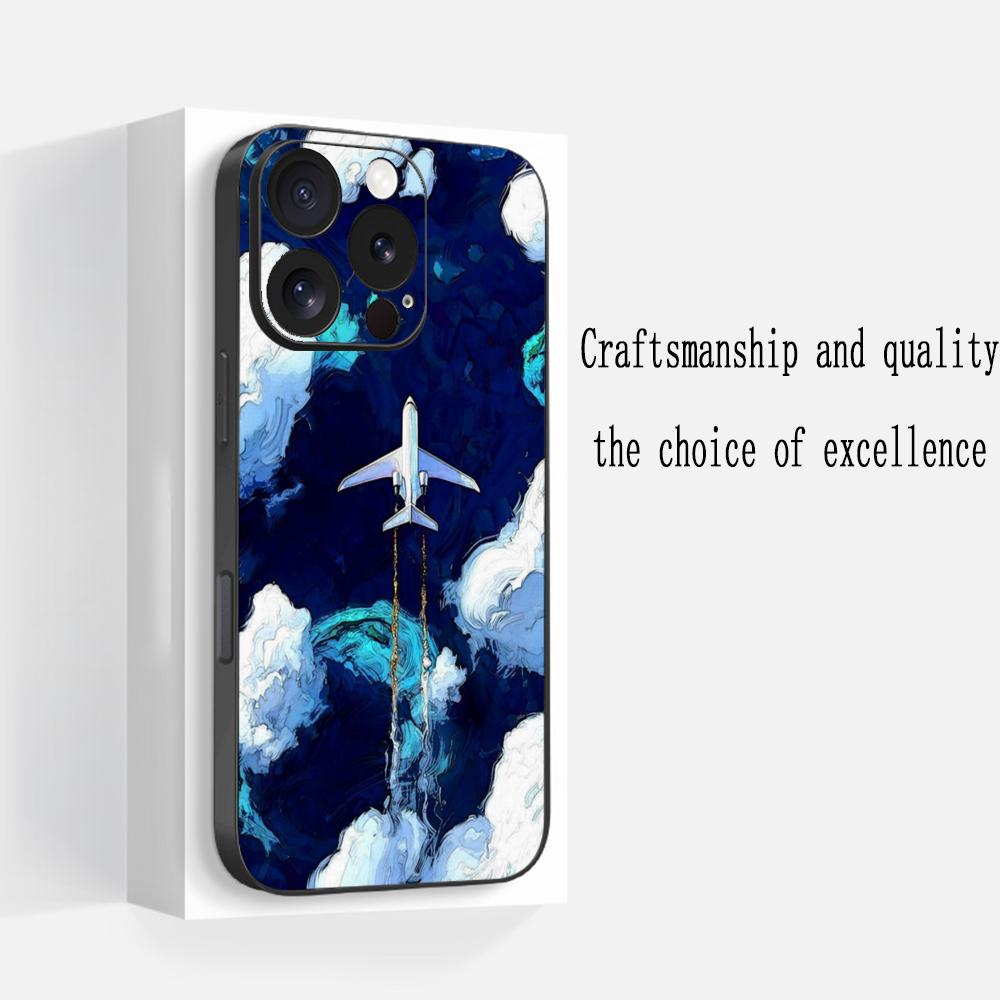 

Plane design fly cool poster Phone Case For iPhone 17 16 e 15 14 13 12 Plus Mini Pro Max Soft black Shockproof Cover iPhone 16 Pro