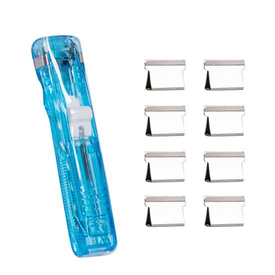 Portable Stapler Dispenser Eco-Friendly Reusable Metal Clips for Document Protection Lightweight Handheld Paper Clip Dispenser for Home School