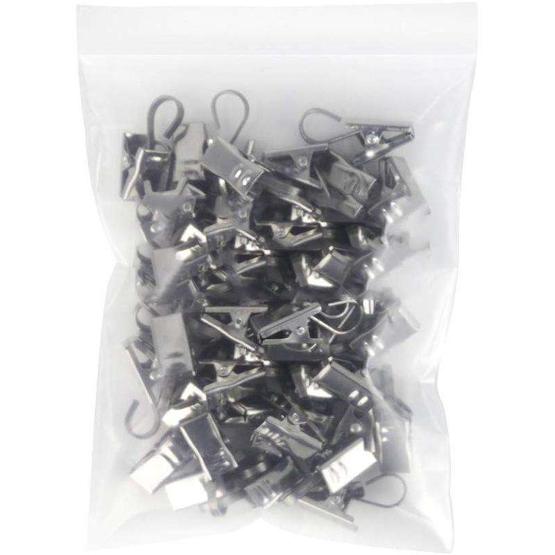 20 Clips Rideau Acier Inoxydable Avec Crochets – Multifonctions Pour Rideaux, Guirlandes Lumineuses, Photos, Décorations Fêtes