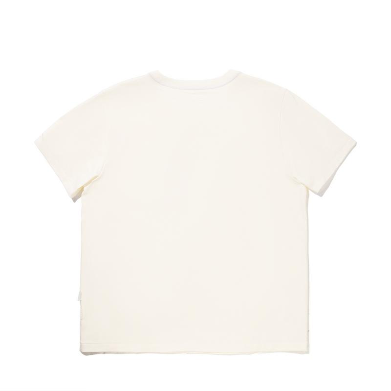 Li Ning X Takashia Collaboration Letter Round Neck Comfortable Breathable Versatile Short Sleeve T-Shirt Women T-Shirts Off-White AHSV808-2
