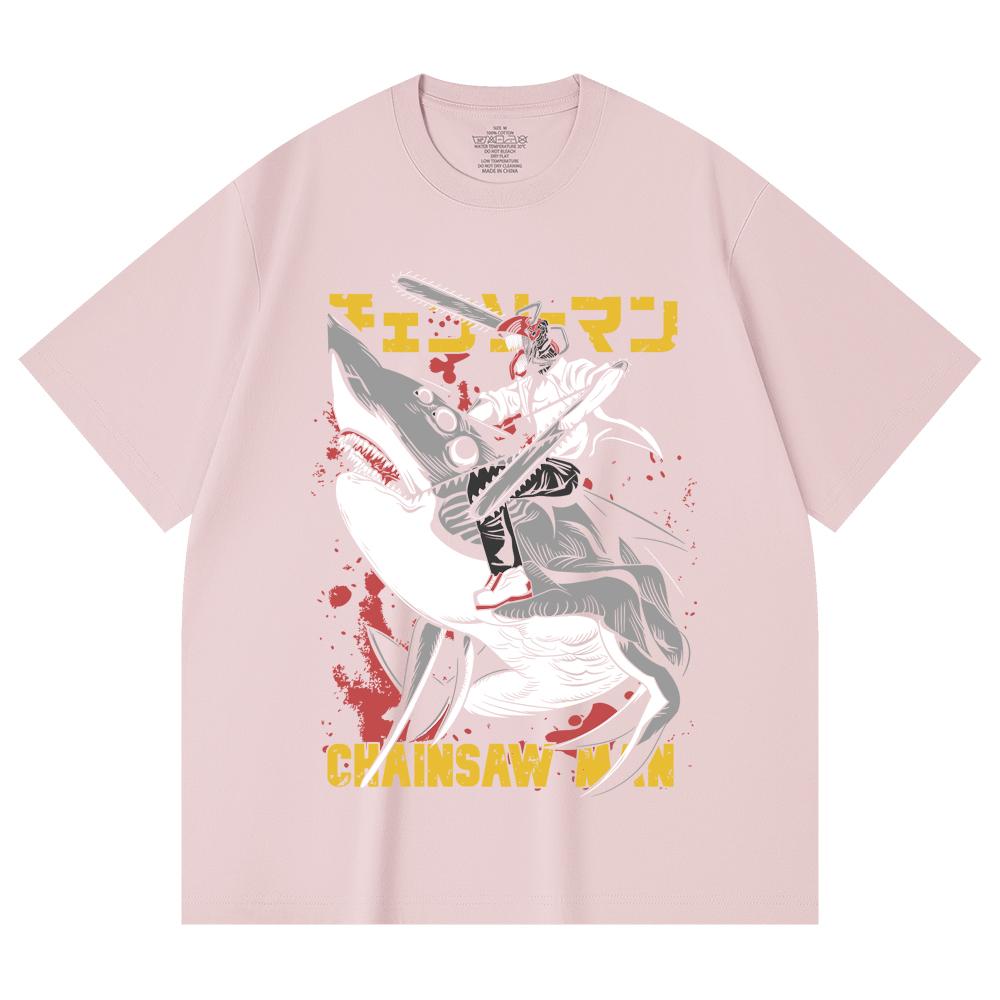 230 Gsm 100% Cotton Chainsaw Man V43 Denji Print Unisex Heavy Cotton T Shirt