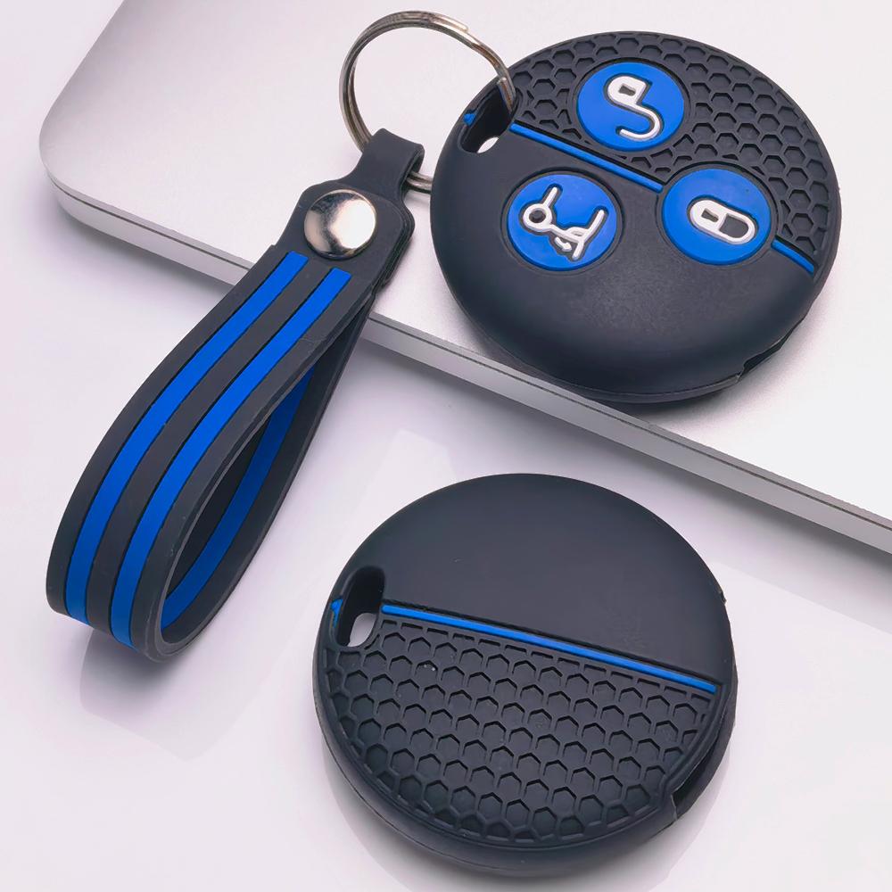 Key Fob Cover for Mercedes City Roadster Fortwo with Keychain Elastic Full Wrap Anti-Scratch Surface Shockproof Structure Soft Grip Texture