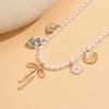 Cross-Border Fashion Baroque Daisy & Faux Pearl Shell Pendant Necklace