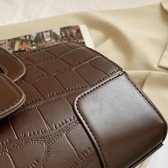 Women's Vintage Single Shoulder Bag Solid Color Casual Chain HandBag Versatile Messenger Bag Portable Square Bag