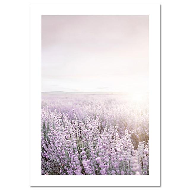 

Лавандовый цветок поле пейзаж плакат Прованс Пейзаж Холст Картина Скандинавские настенные художественные картины для интерьера для декора гостиной 21*30cm