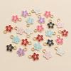 50Pcs 11x9mm Small Alloy Flower Charms Pendants Multi Colors For DIY Bracelet Necklaces Jewelry Making Accessories