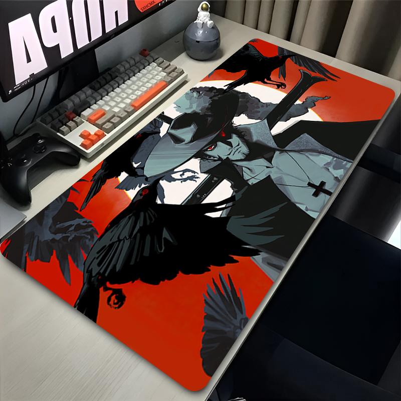 Large Mouse Pad Office Computer One Piece Dracule Mihawk Desk Mat Black Table Keyboard Laptop Carpet Accessories Gaming Mousepad