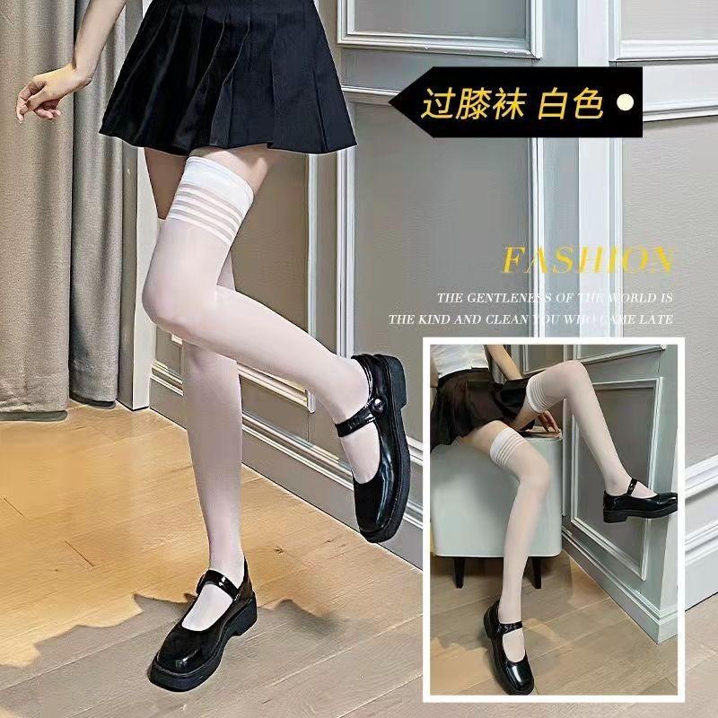 Stockings Stockings Women'S Summer Thin High Thighs Sexy Knee Socks Black Silk