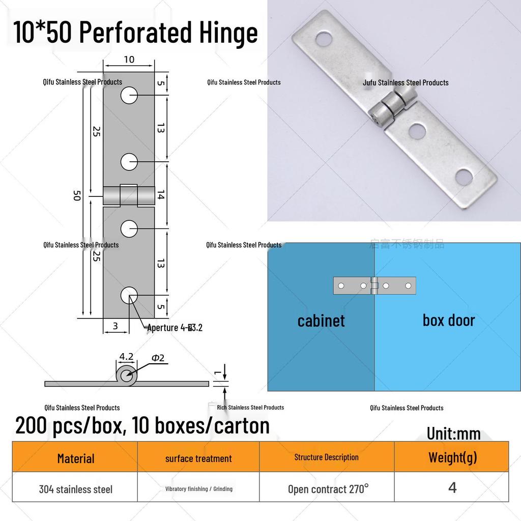 304 Stainless Steel Mini Hinge for Small Cabinets, Jewelry Boxes, and Crafts