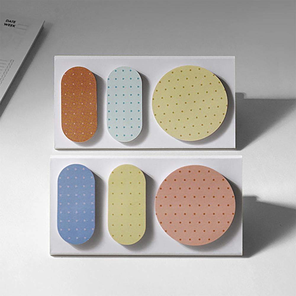 Calendar style sticky notes, polka dot geometric note stickers, office ledger decoration, classification index, sticky notes