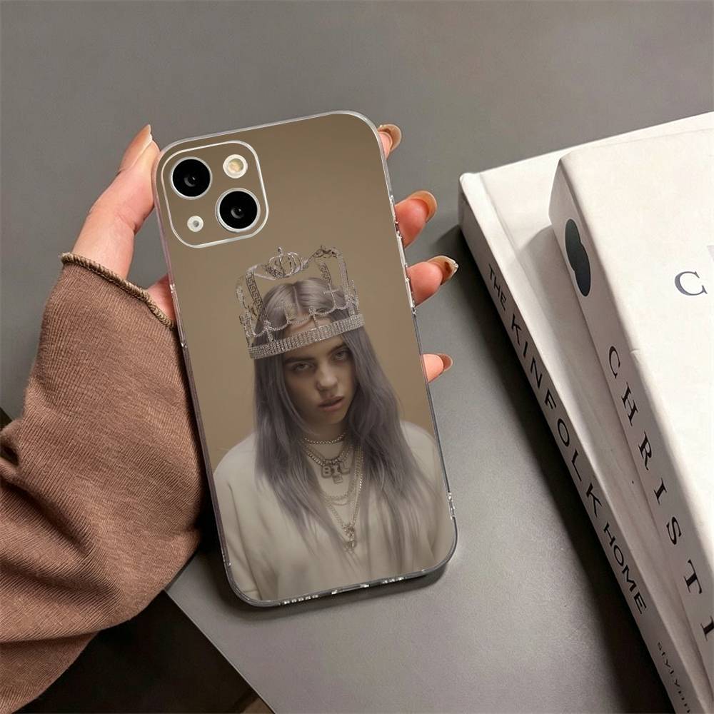Singer B-Billie Eilish Phone Case For iPhone17,16,15,14,13,12,11 Plus,Pro Max Soft Transparent Cover