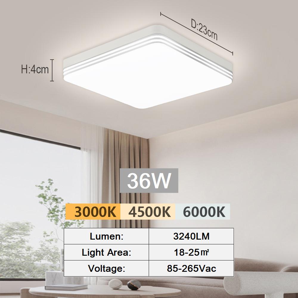 18W-48W LED iling Light 30CM Square iling Panel Light Home Bedroom Kitchen Living Room Lightings Decoration AC 110-220V 6500K