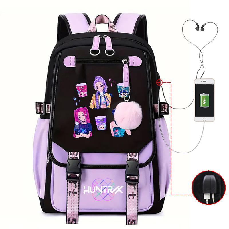 College Style Animation Cartoon Student Schoolbag Junior High School Multi-Functional Large Capacity Leisure Backpack