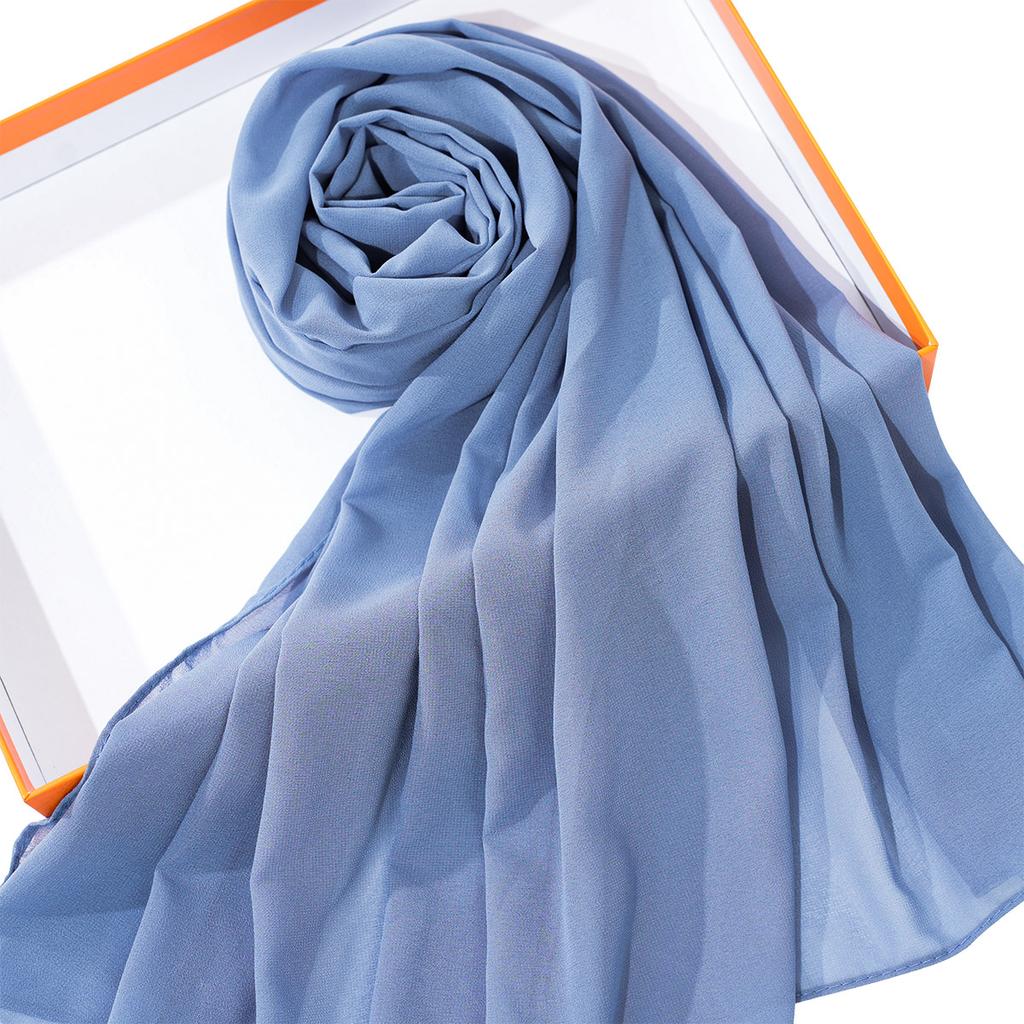 Solid Color Chiffon Scarf Breathable Simple Casual Shawl Hijab Windproof Sunscreen Head Wrap for Women Women Abaya Accessories