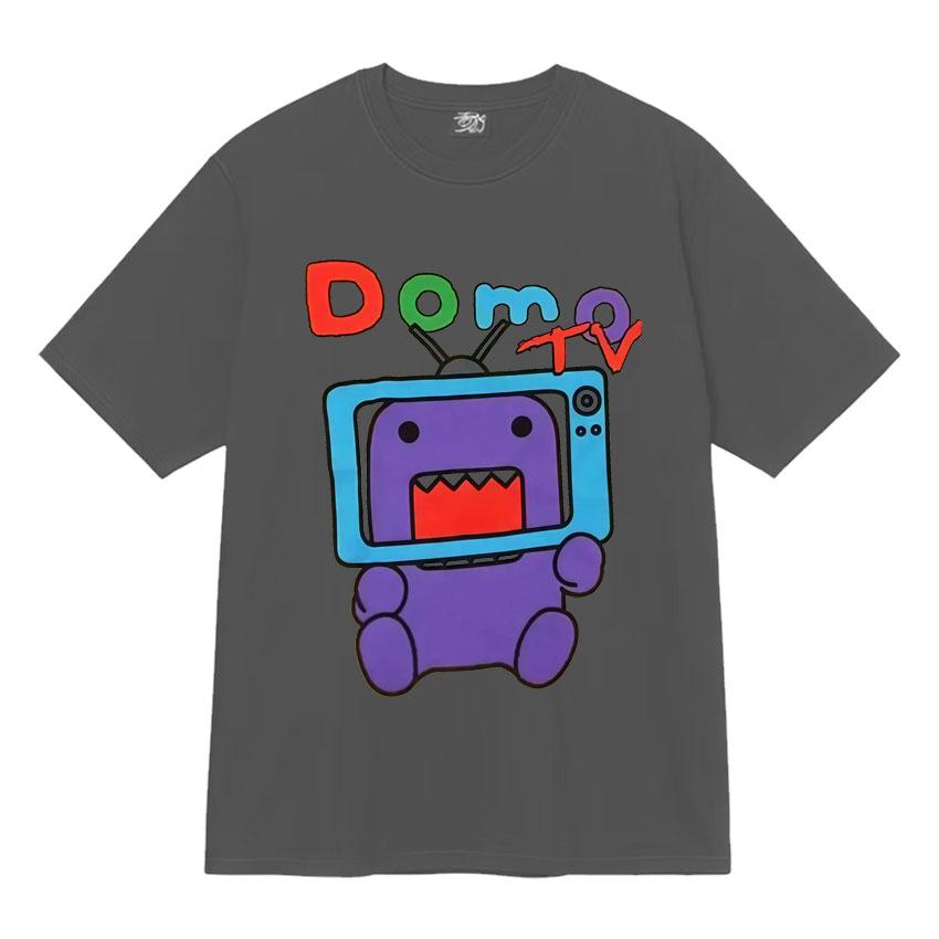Humor Domo Kun Tv Meme T Shirts Mens Clothes Cotton Crewneck Casual TShirt Oversized Summer Y2K Short Sleeve Tshirt Streetwear
