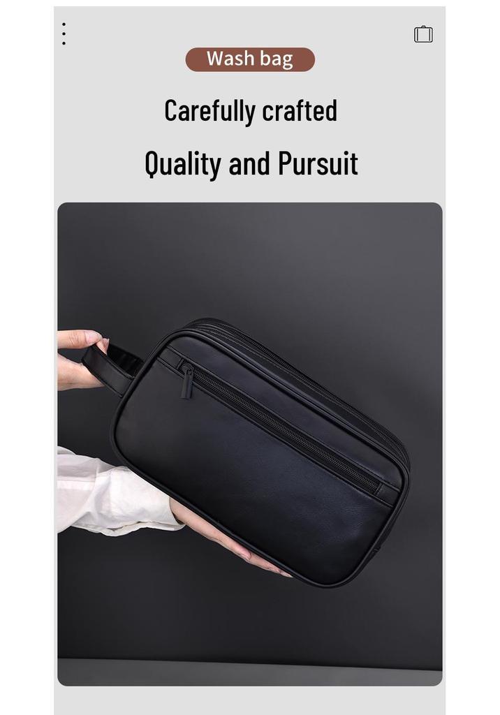 Men's Double-Layer Travel Toiletry Bag - Large Capacity, Multi-Functional, Portable Skincare Organizer