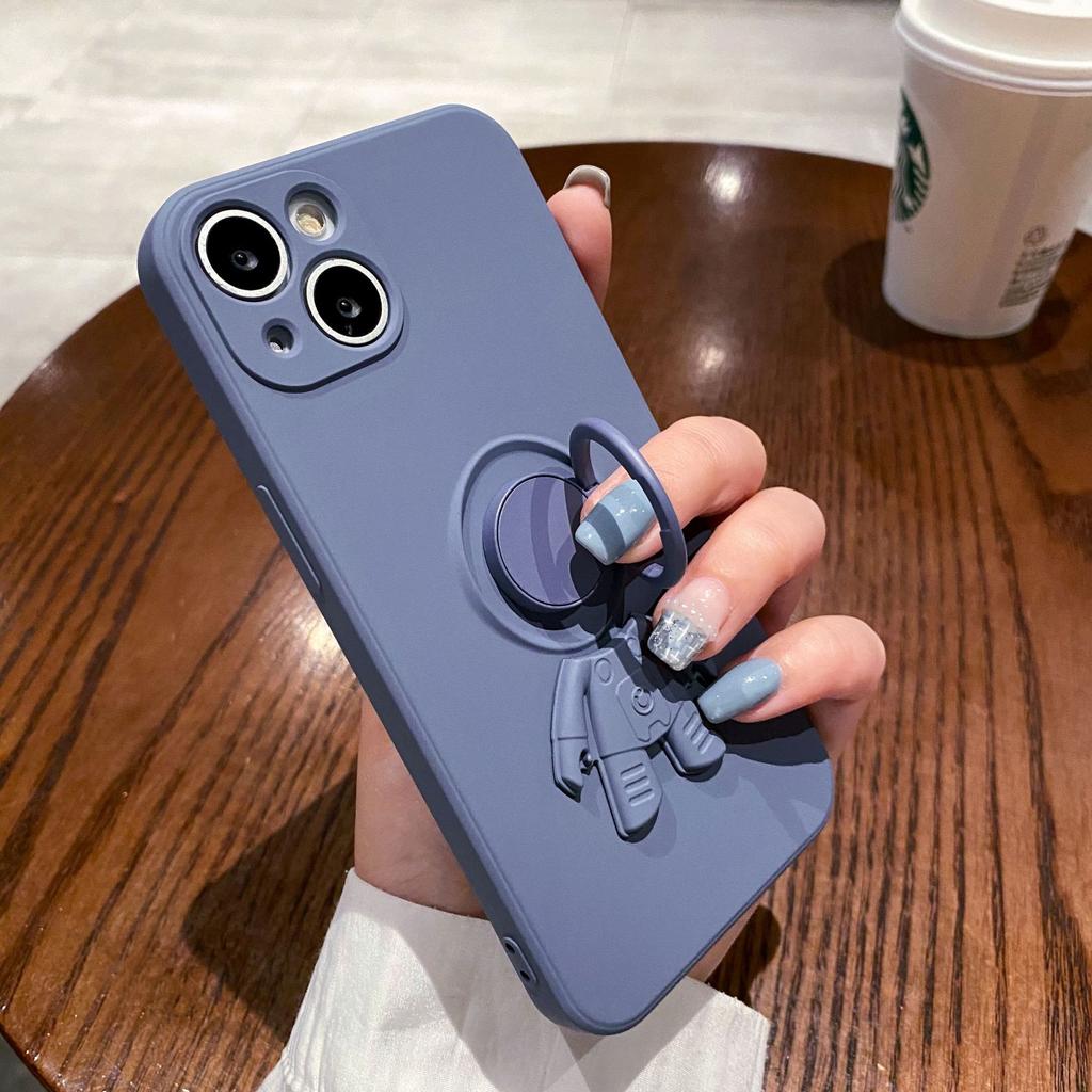 Applicable To IPhone 16 Astronaut Ring Mobile Phone Case Apple 15 Liquid Bracket 14proMax Anti Fall Protection Case