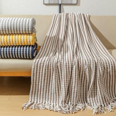 Gestrickte Überwurfdecke für die Couch, weiche Bauernhaus-Überwurfdecke mit Quasten, dekorative leichte Überwurfdecken für Zuhause, Überwürfe für Bett/Stuhl/Sofa