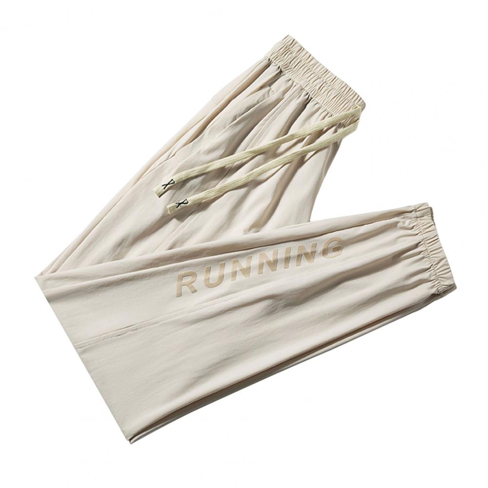 

Штаны унисекс из шелка Ice Silk с тонкими боковыми карманами и завязками на резинке, однотонные, быстросохнущие, для занятий спортом, пробежек и занятий спортом M хаки