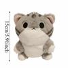 PP Cotton Grey Cat Key Chain Cartoon Cute Pet Pendant Bag Charm Plush Doll Key Ring  Girls
