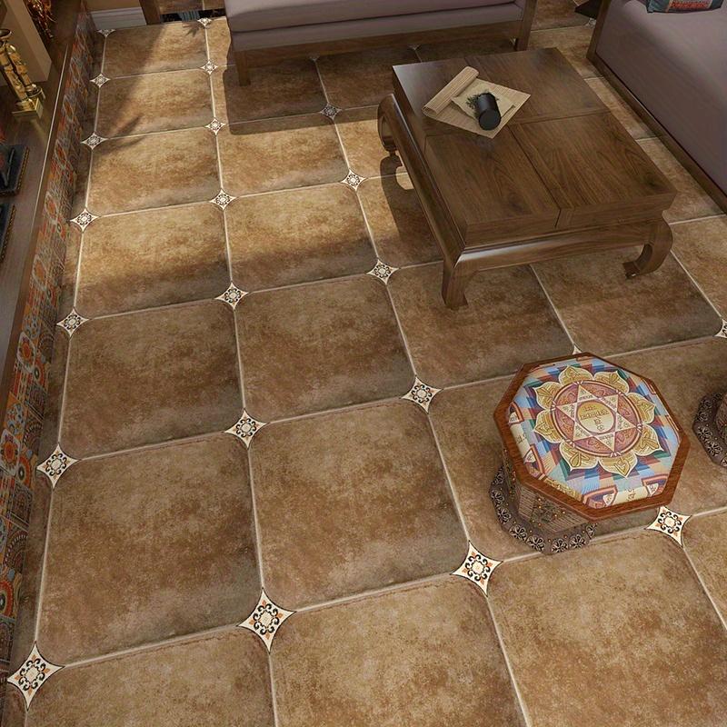 36PCS Bohemian Pattern Tile Diagonal Line Sticker, Self-adhesive Waterproof Living Room Dining Room Kitchen And Bathroom Floor Sticker