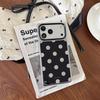 Electroplated Polka Dot Square Mirror Case for iPhone 14/13 & Apple 17/16/15 PROMAX with Drop Protection