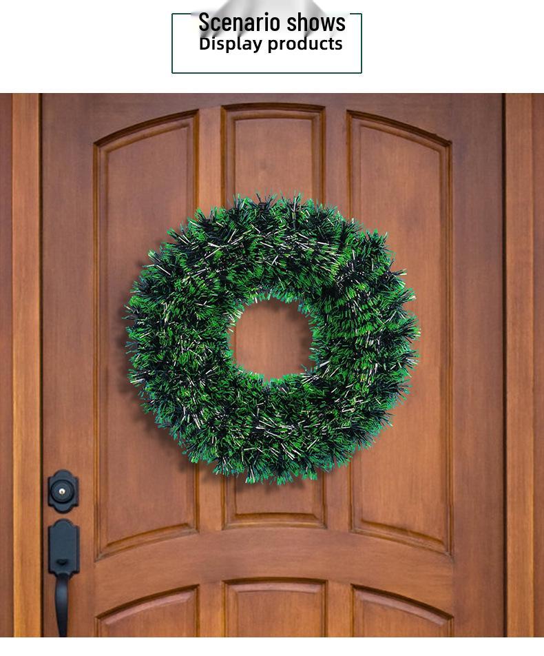 42cm Tinsel Wreath Holiday Decoration for Shopping Mall or Hotel