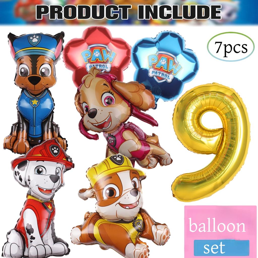 New PAW Patrol Birthday Party Decorations Dog Skye Balloons Plate Tablecloth Gift Bag Baby Shower Kids Party Supplies Toys gifts