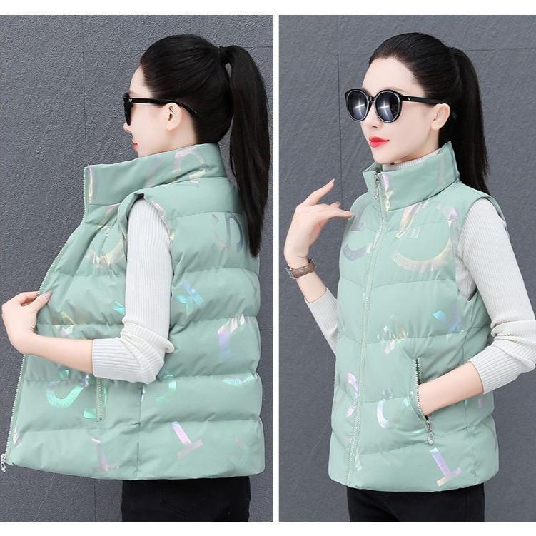 Winter Warm Fleece Vest Fashionable Casual Thickened Padded Outerwear for Women