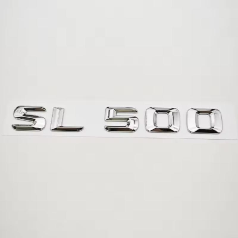 3D ABS Car Letters Badge Sticker Rear Trunk Logo SL350 SL400 SL500 Emblem For Mercedes Benz SL350 SL400 SL500 R230 R231 R129 RL2