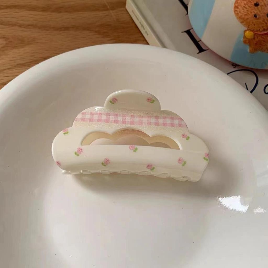 Koreanischer Eleganter Kürbisbogen Polka Dot Haarspange - Groß, Cremige Texturierte Hochsteckfrisur-Accessoire