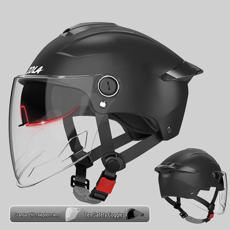 Electric Motorcycle Half Helmet with Double Visor