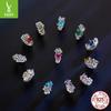 Twelfth Birthstone Flower Silicone Beads 925 Sterling Silver Diy Beaded Bracelet Accessories Bead Separator