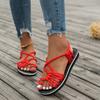 Fashion Hot Selling Women's Sandals Round Toe Open Toe Shoes for Women Slip-on Flat Toe Set Shoes Outdoor Anti-slip Platform Flip Flops