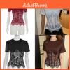 Tshirt Women Spring Summer Lace Panel Short Sleeve Casual Top For Fashion Enthusiasts
