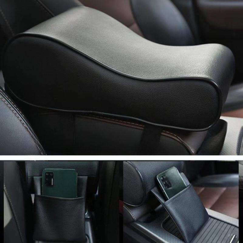 1pcs Car Central Armrest Pad Soft Cushion Car Armrest Box Height Increasing Pad Storage Bag  For Auto Central Armrest