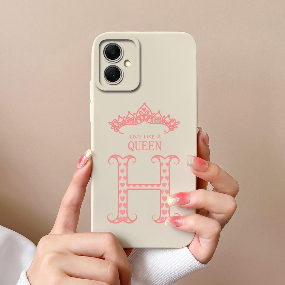 

For Samsung Galaxy A06 Case A-Z Letter Upgrade Camera Protection Soft Liquid Silicone Bumper For Samsung A 06 Back Cover Funda Samsung A06 (4G)
