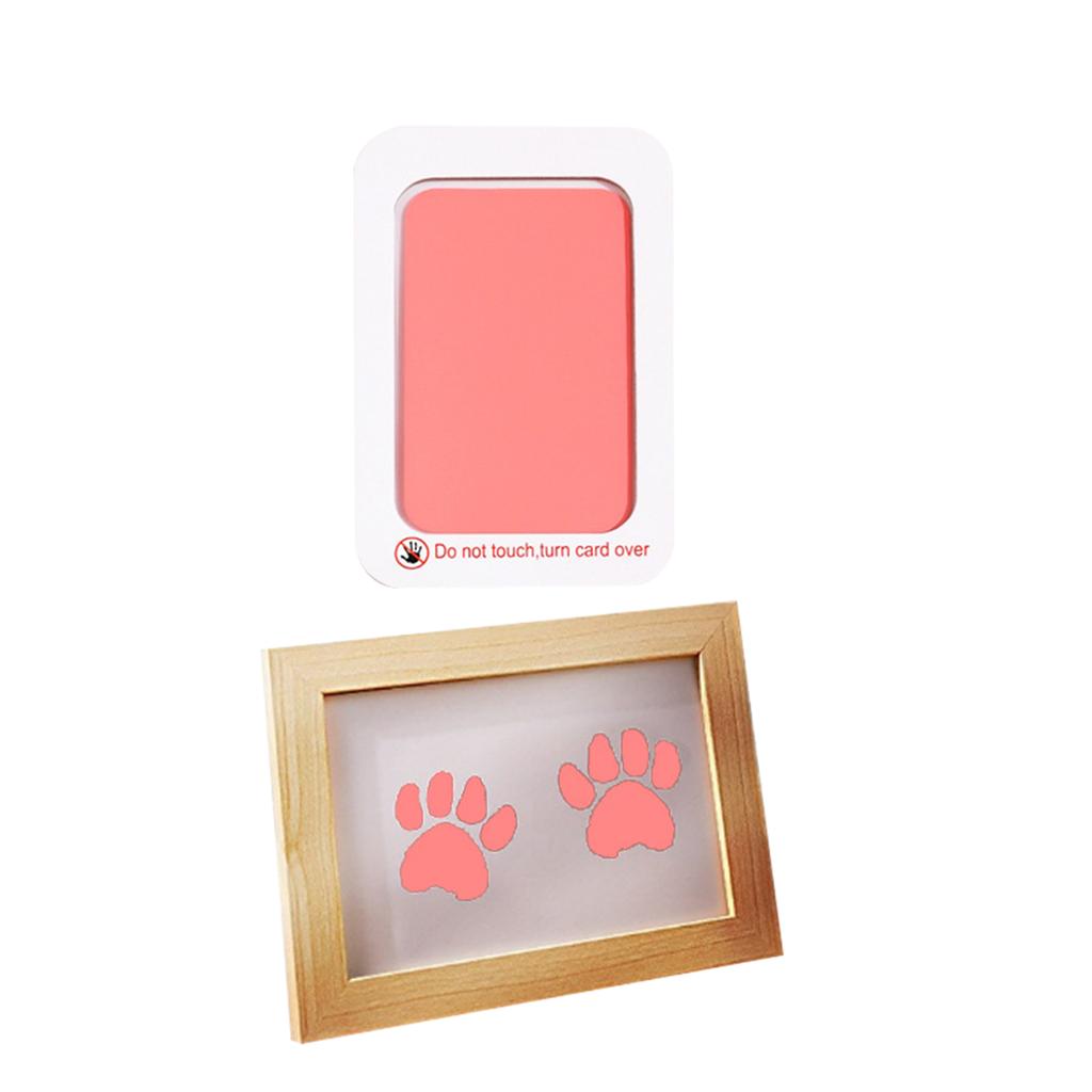 Print Frame & Ink Pads Kit,Dog Or Cat Print Kit,2 No Mess Ink Pads For Pet,Print Pad For Dogs,Wooden Pet Memorial Frame,Personalized Pet 1ml