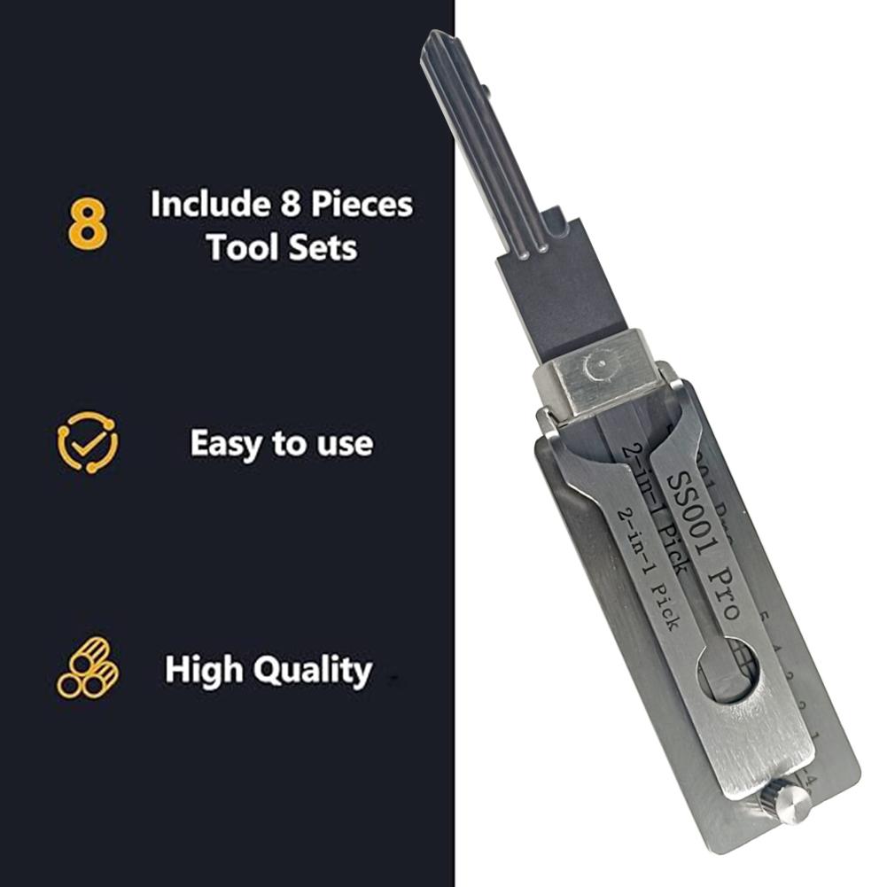 1-10PCS Keys Decoder Hook Tool O-ring Pickup Kit 2 In 1 Precision Hook & Pick Set Lock Decoder Stainless Steel Precision Tools