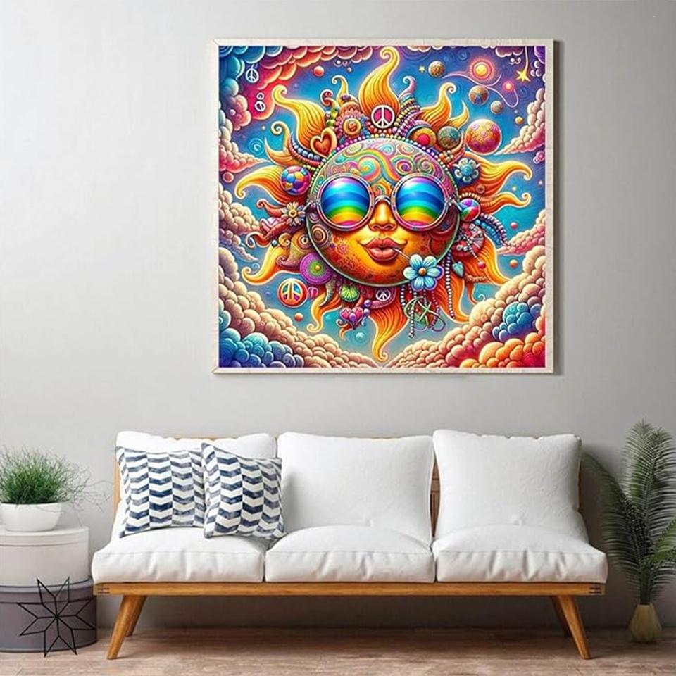 DIY 5D Diamond Painting Full Round Square Diamond Sun God Mosaic Handmade Inlaid Embroidery Home Decoration Gift