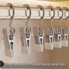 Stainless Steel Multi-Functional Hook Hanger with 3-Shaped Clip for Clothes, Socks, and Pants