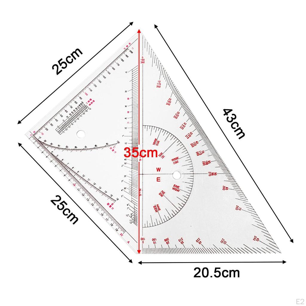 2x Dreieck Lineal Quadrat Winkelmesser für Geometrie Leichte Messung Layout