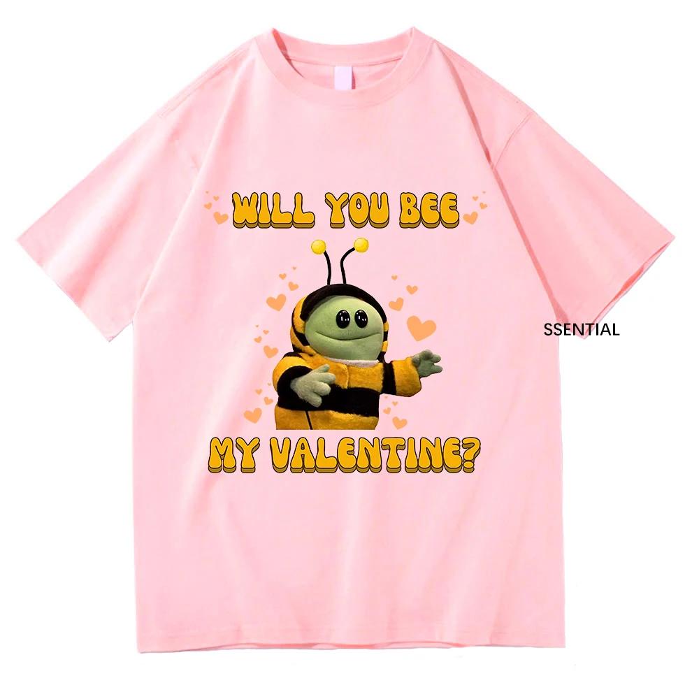 Nanalan Will You Bee My ValentineT Shirt Kawaii Wonderful Girl Men/Women Harajuku Aesthetic Tshirt Unisex Streetwear Cotton Tees