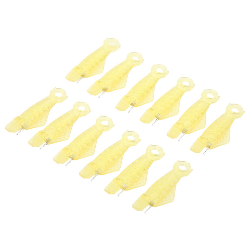 100 PCS Fish Needle Threaders Large Yellow Mini Small Fish Sewing Machine Automatic Needle Threader